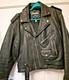 GENUINE LEATHER Biker Motorcycle Riding Jacket Size 46 Black zippered