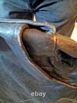 GENUINE LEATHER Biker Motorcycle Riding Jacket Size 46 Black zippered