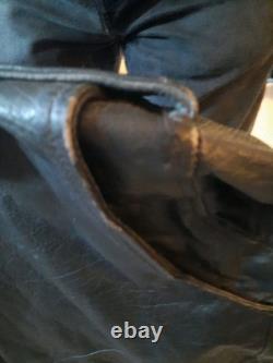 GENUINE LEATHER Biker Motorcycle Riding Jacket Size 46 Black zippered