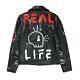 GUCCI Jacket Motorcycle Real Buy GG Ghost Trouble Andrew Leather Black XL Men