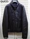 GUCCI leather jacket black bomber puffer coat cafe racer moto motorcycle 42 XL