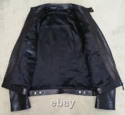 GUCCI leather jacket black coat motorcycle moto biker cafe racer sleek L 44 54
