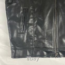 GV Gianni Versace Men's Black Leather Jacket Hand Made in Italy Size L Read Disc