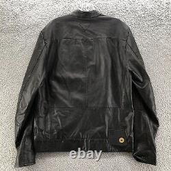 G-STAR RAW Jacket Mens Large Black Lamb Leather Biker Full Zip Motorcycle