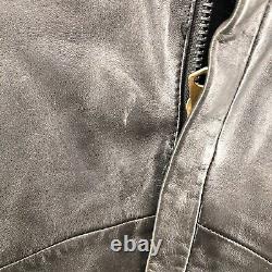 G-STAR RAW Jacket Mens Large Black Lamb Leather Biker Full Zip Motorcycle