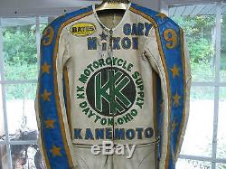 Gary Nixon #9 Bates Leather Race Suit Jacket & Pants Triumph Yamaha Motorcycle