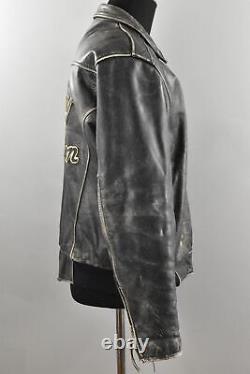 Genuine Harley Davidson Black Leather Motorcycle Jacket Large Regular