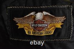 Genuine Harley Davidson Black Leather Motorcycle Jacket Large Regular