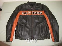 Genuine Harley Davidson Leather Motorcycle Jacket Black Men's Large Mint