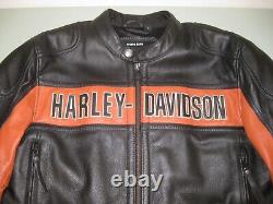 Genuine Harley Davidson Leather Motorcycle Jacket Black Men's Large Mint