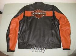 Genuine Harley Davidson Leather Motorcycle Jacket Black Men's Large Mint