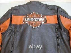 Genuine Harley Davidson Leather Motorcycle Jacket Black Men's Large Mint