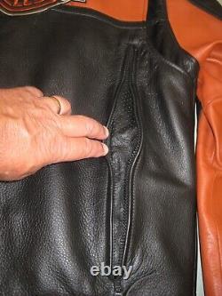 Genuine Harley Davidson Leather Motorcycle Jacket Black Men's Large Mint