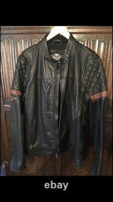 Genuine Harley Davidson Leather Motorcycle Jacket, Large, Hardly Used, Cruiser
