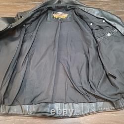 Genuine Harley Davidson Motorcycle Black Leather Biker Jacket Size Large