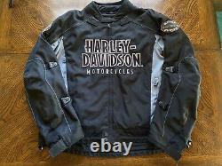 Genuine Harley Davidson Riding Jacket Vented Armored Black Gray Men's 2xl