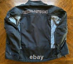 Genuine Harley Davidson Riding Jacket Vented Armored Black Gray Men's 2xl
