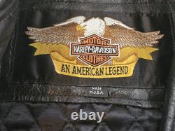 Genuine Harley Davidson Road King Classic Leather Jacket Small USA Embroidered
