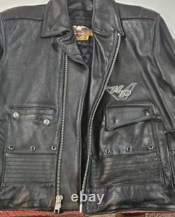 Genuine Harley Davidson Road King Classic Leather Jacket Small USA Embroidered