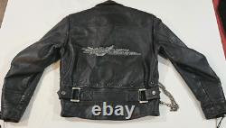 Genuine Harley Davidson Road King Classic Leather Jacket Small USA Embroidered