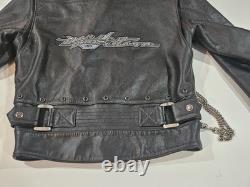 Genuine Harley Davidson Road King Classic Leather Jacket Small USA Embroidered