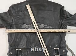 Genuine Harley Davidson Road King Classic Leather Jacket Small USA Embroidered