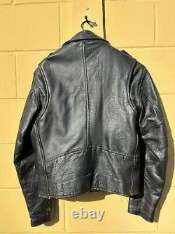 Genuine Leather Biker Motorcycle Jacket Size 40 Vintage 90's Well Made