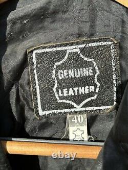 Genuine Leather Biker Motorcycle Jacket Size 40 Vintage 90's Well Made