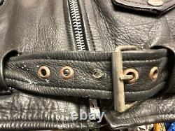 Genuine Leather Biker Motorcycle Jacket Size 40 Vintage 90's Well Made