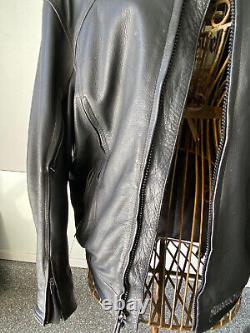 Genuine Leather Black Motorcycle Jacket Men's Size Medium by Street & Steel