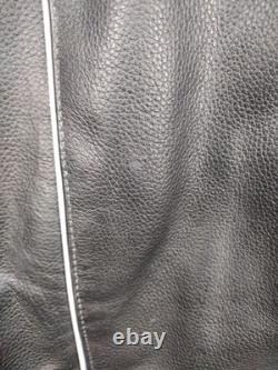 Genuine Leather Motorcycle Jacket WithFlames? Vented Mens Size 48 Zip Out Liner