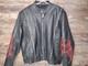 Genuine Leather Motorcycle Jacket With Flames? Vented Men's Size 48