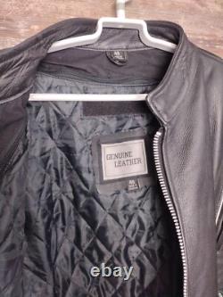 Genuine Leather Motorcycle Jacket With Flames? Vented Men's Size 48