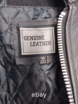 Genuine Leather Motorcycle Jacket With Flames? Vented Men's Size 48