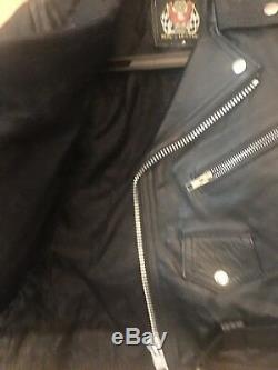 Genuine Vintage Black Leather Cropped Motorcycle Biker Moto Jacket 6 8 US 2/4 XS