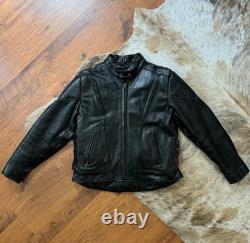 Genuine leather motorcylce padded jacket YKK zip size XL