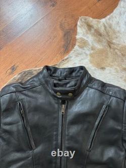 Genuine leather motorcylce padded jacket YKK zip size XL