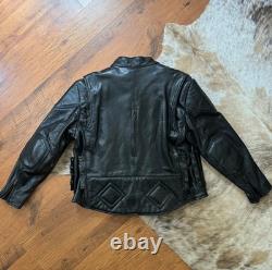 Genuine leather motorcylce padded jacket YKK zip size XL
