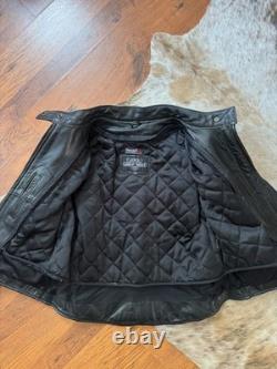 Genuine leather motorcylce padded jacket YKK zip size XL
