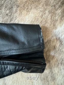 Genuine leather motorcylce padded jacket YKK zip size XL