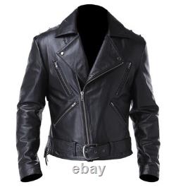 Ghost Rider Nicolas Cage Costume Ghost Biker Style Men's Real Leather Jacket