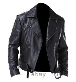 Ghost Rider Nicolas Cage Costume Ghost Biker Style Men's Real Leather Jacket