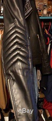 Gianni Versace Authentic HM Black Lambskin Studded Leather Biker Moto Jacket XL