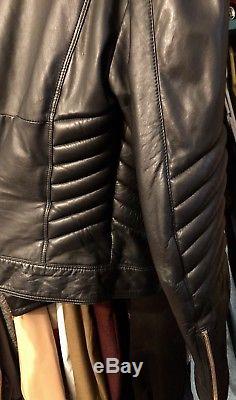 Gianni Versace Authentic HM Black Lambskin Studded Leather Biker Moto Jacket XL
