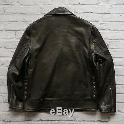 Golden Bear for Union Made Leather Motorcycle Jacket Size M Made in USA Black