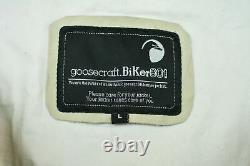 Goosecraft MOTO Biker 801 Men's Motorcycle Short Leather Jacket Full Zip Size L