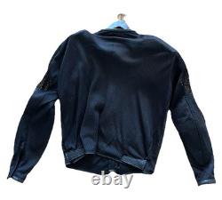 Great Shape Vintage Vanson Leather Motorcycle Jacket Black Armored Mesh Size L