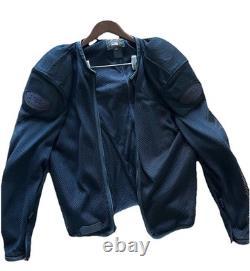 Great Shape Vintage Vanson Leather Motorcycle Jacket Black Armored Mesh Size L