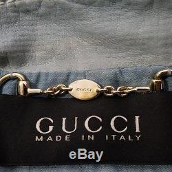 Gucci $3,750 buttery baby blue lambskin belted moto jacket38/XS