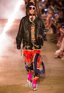 Gucci Cruise 2019 Runway Collection Hand-painted Leather Jacket Size 40 It